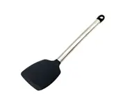 Silicone Non-stick Spatula Soup Scoop Colander Scraper Kitchen Cooking Tool-Black Spatula