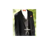 Mossy Oak Tuxedo Vest Tall long Orange Bow tie FREE Hankie,Ship REAL POCKETS
