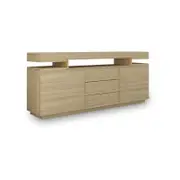 3 Drawer Sideboard TV Stand Cabinet Oak 160x35x72cm