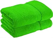 2 x Super Large Bath Sheets Towels (80 x 140cm) 100% Egyptian Cotton 600 GSM (Green)