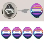 4x Mugen Neo Chrome Stainless Steel Car Door Lock Protective Cover Case Sticker