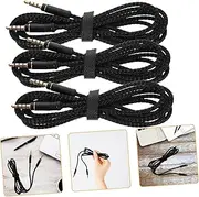Vaguelly 4pcs Nylon Jack Audio Cable Male to Male Aux Cord Durable Stereo Audio Aux Cord for Mobile Phones Tablets Laptops Speakers and Headphones