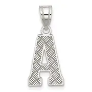 Sterling Silver Rhodium-Plated Letter A Initial Pendant
