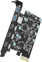 Aribrnten PCIe Expansion Card to 5 Port (3X USB C,2X USB 3.0-A) PCI Express Expansion Card for /8/7 and OS 10.8.2