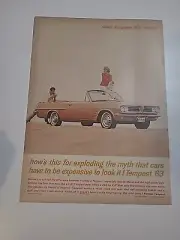 Pontiac Tempest Print Ad 1963 8x11 Vintage
