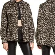 Vero Moda Vmleony Leopard Print Long Sleeve Jacket Size XS
