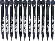 Volcanics Magnetic Dry Erase Markers White Board Markers with Eraser, Low Odor Whiteboard Markers Fine Tip for Teachers Office & School Supplies Pack of 12, Black