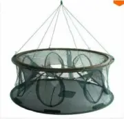 Foldable Fishing Shrimp Fish Crab Pot Yabbie Bait Net Trap Cast Dip Cage 5 Holes