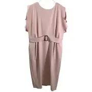 ASOS Light Pink Belted Midi Shift Dress