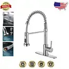 Commercial-Style Kitchen Faucet with Ergonomic Single Handle & Pull Down Sprayer