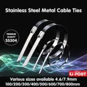 Stainless Steel Cable Ties SS304 Locking Zip Straps 100mm to 800mm Marine Grade