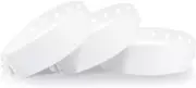 White Plastic Wristbands 100 Pack - Colored Wristbands for Events, Vinyl Wrist B