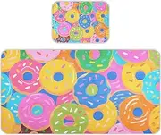 Cooling Baby Crib Mattress 28" x 52" Ultra Soft Pads Washable for Baby&Toddler Colorful Cartoon Doughnut Food