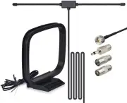 FM Dipole Antenna &AM Loop Antenna &3 Adapter for Stereo Receiver Indoor Pioneer