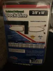 Twisted 3 Stranded Nylon Dock Line, Boat Rope 3/8" x 10 White