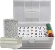 Crystal Mah Jong, Chinese Mahjong, 144 Chinese Traditional Mahjong Games for Hand Rub, 40 Tile Games for Party, Entertainment, with Plastic Box (Color : Silver, Size : #40)