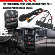 For Iveco Daily 06-14 Massif 07-11 USB PD+QC3.0 Car Charging Socket Power Outlet