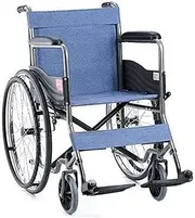 Lightweight Folding Wheelchair Aluminium Manual Self Propelled Wheelchair w/Removable Footrests & Comfortable Armrest for Seniors Handicapped and Elderly Users- 24" Rear Wheels
