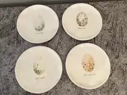 WILLIAMS SONOMA - "SPECKLED EGG" - VINTAGE CANAPE' / DESSERT PLATES / BN / SET