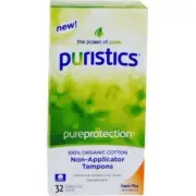 Puristics Organic Cotton Non-Applicator Tampons Box Of 32 Super Plus Absorbency