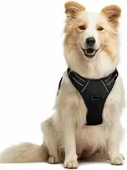 Dog Harness No-Pull Pet Harness Adjustable Outdoor Pet Vest 3M Reflective Oxford Material Vest for Dogs Easy Control for Small Medium Large Dogs Black M
