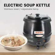 Clivia 11 Qt Soup Kettel Countertop Electric Food Warmer with Hinged Lid