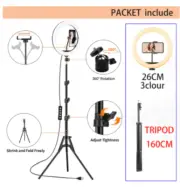 Set de Tripode camara, aro luz. Fill Lighting Tripod Stand Circle Led Ring Light
