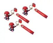 Super Heroes Spider Man 3D Rubber Keychain For Boys Girls Bike Pack of 3 NAU