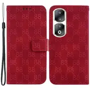 Shockproof Leather Cover For Honor 90 Pro Double 8-shape Imprinted Wallet Stand Phone Case