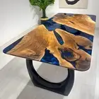 Walnut Resin River Dining Table - Epoxy Wood Table - Epoxy Resin Table Top