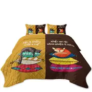 Cool Cat and Fox Funny Quote Coverlet