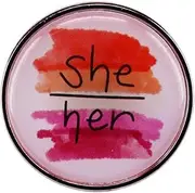 [KAWADU] She/Her Pronouns Brooch Pin Badge LGBT Rainbow Lapel Pins LGBT Pride Button Pin Transgender Pin Backpack Shirt Lapel Pins Accessories, Alloy Steel, no gemstone
