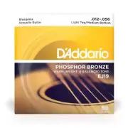 D'Addario EJ19 Light Top/Medium Bottom Bluegrass 12-56 Phosphor Bronze Acoustic