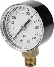 Pool Filter Pressure Gauge Water Pressure Gauge 50mm 0-60psi Lightweight Easy to Use for Spa Hot Tub Aquarium