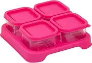 green sprouts Fresh Baby Food Glass Cube, 60 ml Capacity 4 Pieces, Pink, 4 count, 4 count