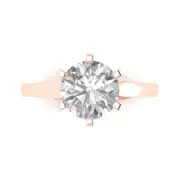 2.5 ct Round Cut Moissanite Engagement Wedding Bridal Promise Ring 14k Rose Gold