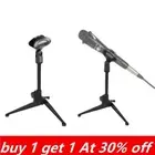 Adjustable Microphone Desk Stand Tripod Desk Top Clip Holder Foldable Table Mic