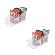 2PK D.line 4 Compartment Fridge/Pantry Packet Storage Organiser 26.5x13cm Clear