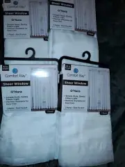 White sheer curtains 2set