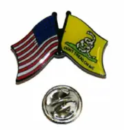 USA American Gadsden Don't Tread on Me Friendship Flag Bike Hat Cap lapel Pin