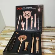 OGGI 5 Piece Copper Plated Stainless Steel Bartender Accessories Set