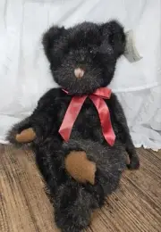 Vintage Russ Berrie Teddy Bear Plush Dickens Timeless Teddies Dark Brown Bow 16”