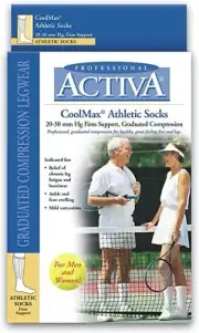 CoolMax Athletic Support Socks 20-30mmHg White Small by activa