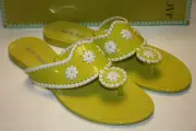 NEW! JACK ROGERS Citron White NAVAJO Jelly Flip Flop Sandals Sz 6