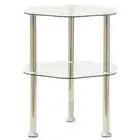 2-Tier Side Table Transparent 38x38x50 cm Tempered Glass
