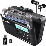 KLIM K7 Cassette Tape Player + Cassette to MP3 Converter + Portable Cassette Player + Built-in Microphone & Speaker + Rechargeable Battery + Earphones + 8GB SD Card
