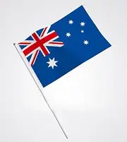 2PCS 18''x12'' Aussie Australian Flag 30x45cm Large Hand Waver Flag With Wooden Stick