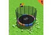 Blizzard 8ft Trampoline Rainbow with Basketball Set