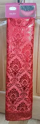 Trim A Home 52" Christmas Tree Skirt Red with Shiny Design & Sparkly Border