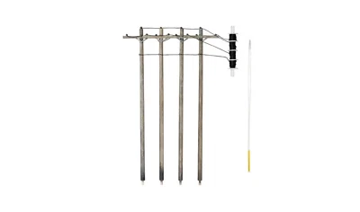 Woodland Scenics HO Pre-Wired Poles-Single Crossbar, #WS-US2265